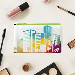 Silhouette Cityscape Building Icon Color City Cosmetic Bag (xs) by Mog4mog4