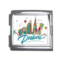 Burj Khalifa Skyline Clip Art Drawing Comic World Mega Link Italian Charm (18mm) by Mog4mog4