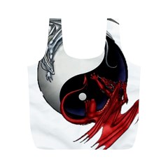 Yin And Yang Chinese Dragon Full Print Recycle Bag (m) by Mog4mog4