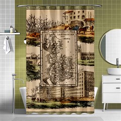 Antique Map Railway Lines Railway Train Char Shower Curtain 48  X 72  (small)  by Mog4mog4