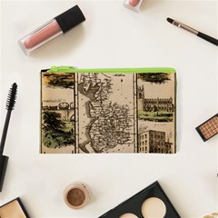 Antique Map Railway Lines Railway Train Char Cosmetic Bag (xs) by Mog4mog4