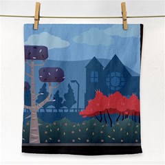 Town Vector Illustration Illustrator City Urban Face Towel by Mog4mog4