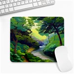 Landscape Illustration Nature Forest River Water Large Mousepad Front