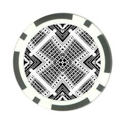 Black And White Modern Texture Seamless Print Fabric Pattern Poker Chip Card Guard by Bakwanart