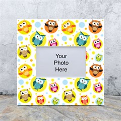 Owl Bird Cartoon White Box Photo Frame 4  X 6  by Bakwanart