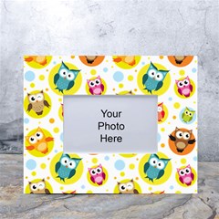 Owl Bird Cartoon White Tabletop Photo Frame 4 x6  by Bakwanart