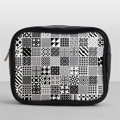 Black And White Geometric Patterns Mini Toiletries Bag (one Side) by Bakwanart