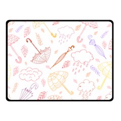 Weather Umbrella Rain Cloud Seamless Doodle Pattern Two Sides Fleece Blanket (small) by Bakwanart