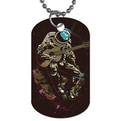 Astronaut Playing Guitar Parody Dog Tag (two Sides) by Bakwanart