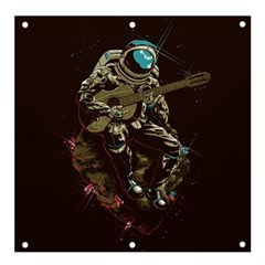 Astronaut Playing Guitar Parody Banner And Sign 4  X 4  by Bakwanart