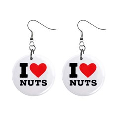 I Love Nuts Mini Button Earrings by ilovewhateva