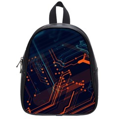 Abstract Colorful Circuit School Bag (small) by Bakwanart