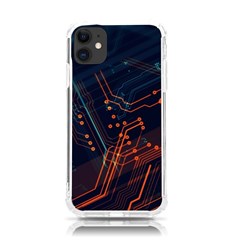 Abstract Colorful Circuit Iphone 11 Tpu Uv Print Case by Bakwanart