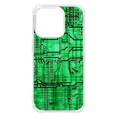 Green Circuit Board Computer Iphone 14 Pro Tpu Uv Print Case by Bakwanart