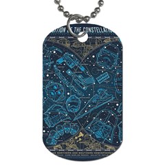 Position Of The Constellations Illustration Star Blue Dog Tag (one Side) by Bakwanart