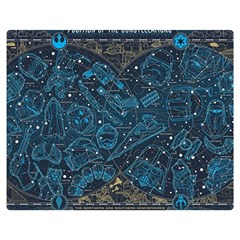 Position Of The Constellations Illustration Star Blue Two Sides Premium Plush Fleece Blanket (medium) by Bakwanart