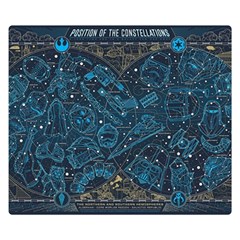 Position Of The Constellations Illustration Star Blue Premium Plush Fleece Blanket (small) by Bakwanart