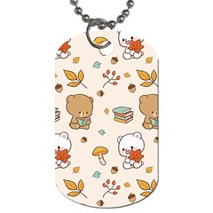 Bear Cartoon Background Pattern Seamless Animal Dog Tag (two Sides) by 99art