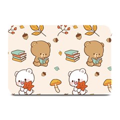 Bear Cartoon Background Pattern Seamless Animal Plate Mats by 99art