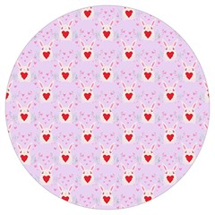 Easter Easter Bunny Hearts Seamless Tile Cute Round Trivet by 99art