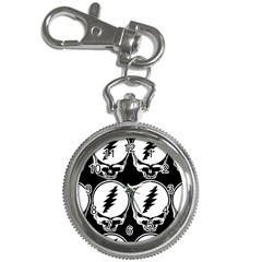 Black And White Deadhead Grateful Dead Steal Your Face Pattern Key Chain Watches by 99art