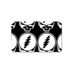 Black And White Deadhead Grateful Dead Steal Your Face Pattern Magnet (name Card) by 99art