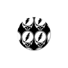 Black And White Deadhead Grateful Dead Steal Your Face Pattern Golf Ball Marker by 99art