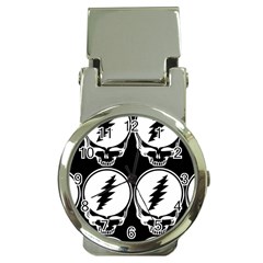 Black And White Deadhead Grateful Dead Steal Your Face Pattern Money Clip Watches by 99art