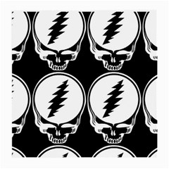 Black And White Deadhead Grateful Dead Steal Your Face Pattern Medium Glasses Cloth (2 Sides) by 99art