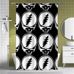 Black And White Deadhead Grateful Dead Steal Your Face Pattern Shower Curtain 48  x 72  (Small)  Curtain(48  X 72 ) - 42.18 x64.8  Curtain(48  X 72 )