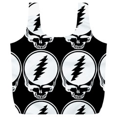 Black And White Deadhead Grateful Dead Steal Your Face Pattern Full Print Recycle Bag (xl) by 99art