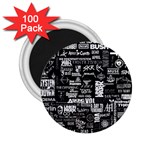 Music Pattern Black White 2.25  Magnets (100 pack)  Front