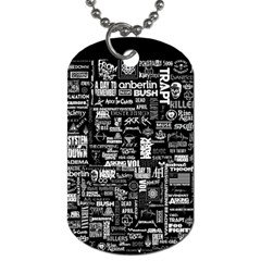 Music Pattern Black White Dog Tag (one Side) by 99art