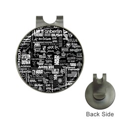 Music Pattern Black White Hat Clips With Golf Markers by 99art