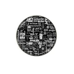 Music Pattern Black White Hat Clip Ball Marker by 99art