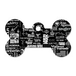 Music Pattern Black White Dog Tag Bone (Two Sides) Back