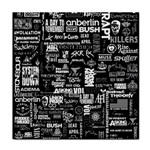 Music Pattern Black White Face Towel Front