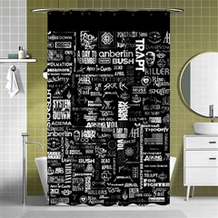 Music Pattern Black White Shower Curtain 48  X 72  (small)  by 99art