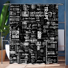 Music Pattern Black White Shower Curtain 60  X 72  (medium)  by 99art