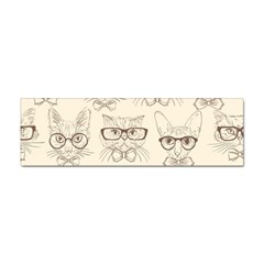 Seamless Pattern Hand Drawn-cats-with Hipster Accessories Sticker Bumper (100 Pack) by Vaneshart