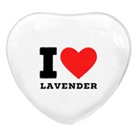 I love lavender Heart Glass Fridge Magnet (4 pack) Front