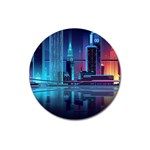 Digital Art Artwork Illustration Vector Buiding City Magnet 3  (Round) Front