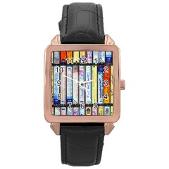 Cassette Tape Music Vintage 1980s 70s Rose Gold Leather Watch  by 99art