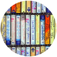 Cassette Tape Music Vintage 1980s 70s Wooden Puzzle Round by 99art