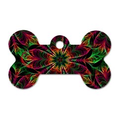 Multicolored Flower Mandala Wallpaper Kaleidoscope Pattern Dog Tag Bone (two Sides) by 99art