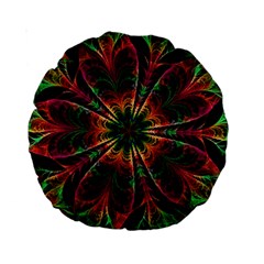 Multicolored Flower Mandala Wallpaper Kaleidoscope Pattern Standard 15  Premium Round Cushions by 99art