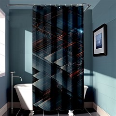 Architectural Design Abstract 3d Neon Glow Industry Shower Curtain 36  X 72  (stall)  by 99art