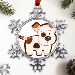 Animation-dog-cute-cartoon-drawing Metal Large Snowflake Ornament by 99art