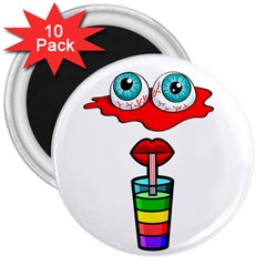 Animation-eyes-cartoon-cute-comic 3  Magnets (10 Pack)  by 99art