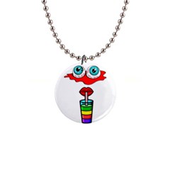 Animation-eyes-cartoon-cute-comic 1  Button Necklace by 99art